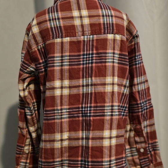 Carter's Brown and White Button Down Shirt with Plaid Design - Picture 3 of 4